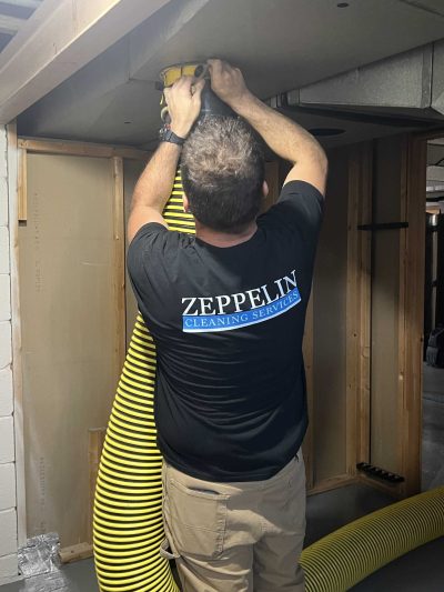 Zeppelin employee executes hvac cleaning in Michigan.