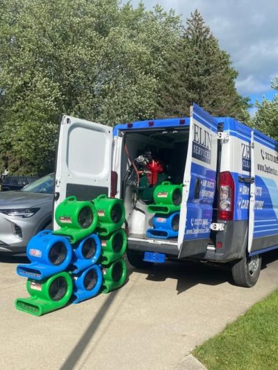 Water damage restoration truck in Royal Oak, Michigan